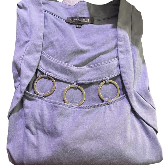 Addition Elle Plus Size 2X XL Blue 3/4 Length Sleeve Top - Picture 10 of 11